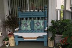 Coastal Bench made from an old headboard!!
