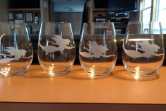 Mermaid wine glasses custom etched!!
