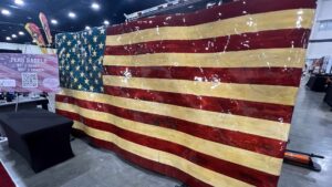 Hand carved American flags!
